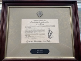 1715 Flotilla Sunken Treasure Silver Coin with COA in Frame - PPS KN