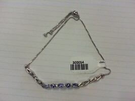 0.925 Silver Bracelet Adjustable Size Bracelet Purple Stones PPS