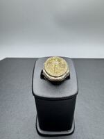 14K Gold Mens Ring with 22K $5 Gold American Eagle Coin Size 7.5      LS(300874)