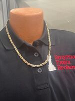  14k MensTri Gold Color Unique Rope Chain Necklace