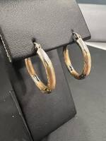 14 K White and Yellow Gold Earrings     LS(312644)