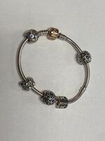 .925 Silver Pandora Bracelet Includes 5 Charms PPSD