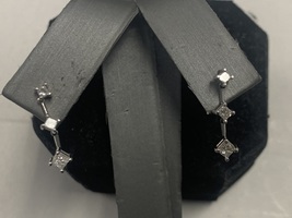 White Gold Diamond Dangle Earrings - 14K - PPSKN