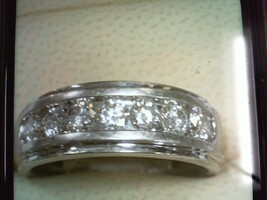 White Gold Diamond Band - Sz 10 - 10K - PPSKN