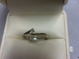 Trillion Cut Diamond Promise Ring - WG - Sz 7 -10K - PPSKN