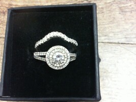 Moissanite Diamond Ring Set - WG - Sz 7 - 10K