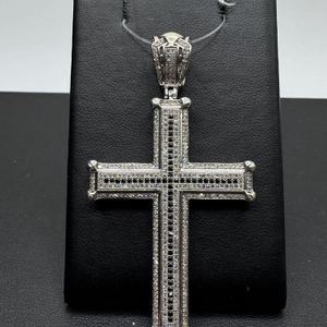 14K White Gold Cross Pendant with Stones            LS(330081) 