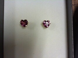 Pink Heart Earrings - YG - 10K - PPSKN