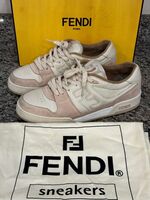 Fendi Match Sneaker Fendi Logo Sneakers White / Pink Size 7E w/ Box & Dust Bag -
