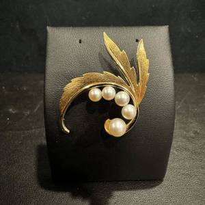 14K Gold Leaf Broach     LS(332132) 