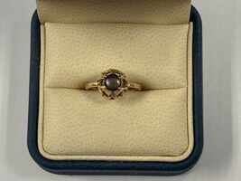 10K Yellow Gold Ring With Black Stone Size 5 PPSDM
