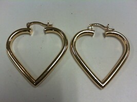 Large Heart Hoop Earrings -  YG - 14K - PPSKN