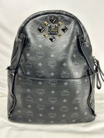 MCM Black Canvas Studs Visetos Backpack SPB-SAL (332576)