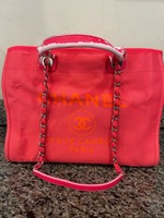 Chanel Deauville Medium Pink Canvas Tote SPB-SAL (332909)