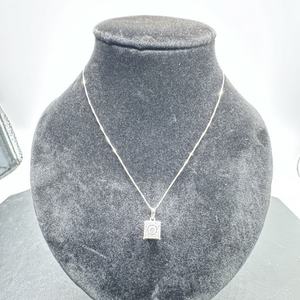 18in 14K White Gold Necklace with Diamond Pendant         LS(334116) 