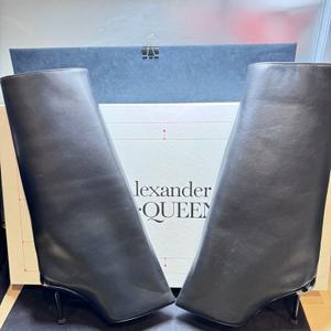Alexander McQueen Calfskin Baggy Stiletto Mid Boots Size 36           LS(335435)