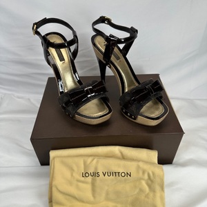 Louis Vuitton Monogram Idylle Patent Bow Sandals Size 7 SPB-MS