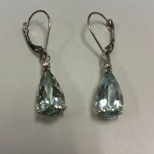 Aqua Marine Lever Back Earrings - 14K - PPSKN