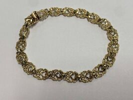 14K Yellow Gold Heart Shape Bracelet Size 7 1/2 PPSDM 