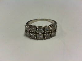Double Row Diamond Ring - WG - Sz 7 - 14K -PPSKN