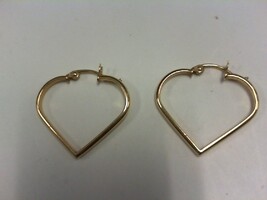 Heart Earrings - YG - 1" x 1'  - 14k - PPSKN
