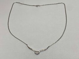 14K White Gold Necklace With Pendent Size 17 1/2 - PPSDM