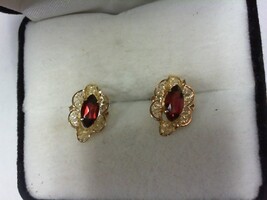 Garnet Earrings - YG - 14K - PPSKN