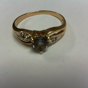 Heart Shaped Mystic Topaz Diamond Accent Ring - YG - Sz 7.5 - 10K - PPSKN