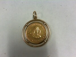 1975 South Africa 1 Rand Coin  22k in 14K Bezel - PPSKN
