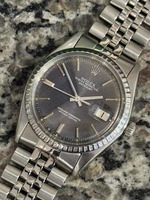 Rolex Datejust 36mm 1603 1988 Hashed Engine Turn Bezel Jubilee Band Blue Dial