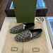 GUCCI Jordaan Monogram Loafers Shoes Horsebit Canvas Women's 8.5 TS 339979