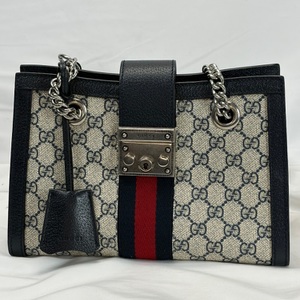 GUCCI GG Supreme Monogram Textured Dollar Calfskin Web Small SPB JDW-340019