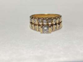 14KP Yellow Gold Ring With Diamonds Size 6 PPSDM