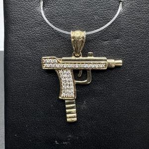 10K Gold "UZI" Pendant with Stones            LS(340055) 