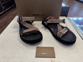 Burberry Patterson Webbing Strap Sandal (US Size 10)             LS(340253)
