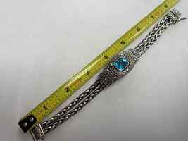 Sterling Silver Blue Topaz Bracelet Size 8 PPSDM