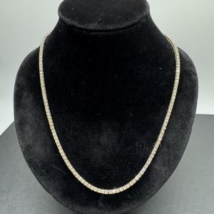 16.5G 14KT Yellow Gold Tennis Chain Necklace 20" 210 x 0.03ct Diamonds LS 340322