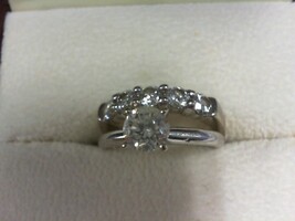 Wedding Set - About 1/2CT Center Stone 2 Rings - WG - Sz 7 - 14K - PPSKN