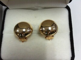 Gold Button Earrings - Clip On - YG - 14K - PPSKN