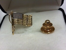 American Flag - YG - Pin w Back - 14K - PPSKN