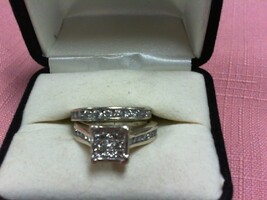 Diamond Ring Set - WG - Sz 7.5 - 10K - PPSKN