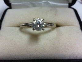 Diamond Solitaire .5Ct - WG - Sz 8 -14K - PPSKN