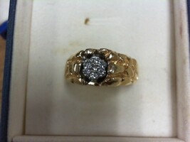 Diamond Nugget Ring - YG - Sz 10 - 10K - PPSKN