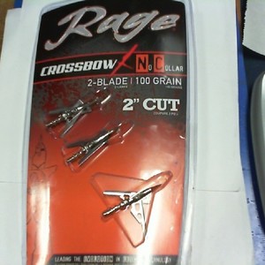 Rage No Collar Crossbow -Blade 100 Grain Broad Heads NIP - PPSKN