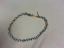 Blue Topaz Bracelet - YG - 7.5" - 14K - PPSKN