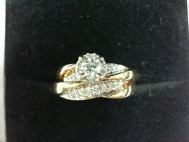 Diamond Wedding Set -YG - Sz 7 - 10K - PPSKN
