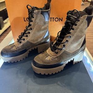 LOUIS VUITTON LAUREATE DESERT PLATFORM BOOT BEIGE/MONOGRAM          LS(342248)