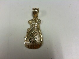 Money Bag Pendant -  YG - 10K - 1" x 1/2" - PPSKN