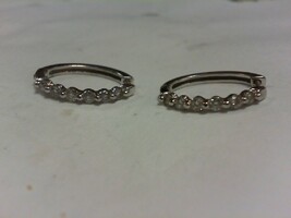 Diamond Hoop Earrings - WG - 3/4" x 1/2" - 14K - PPSKN
