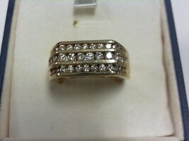 3 Row Diamond Band - YG - Sz 9 - 10K - PPSKN